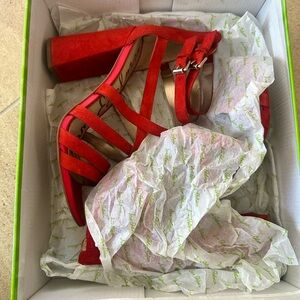 Sam Edelman Red Strappy Heeled Sandals
